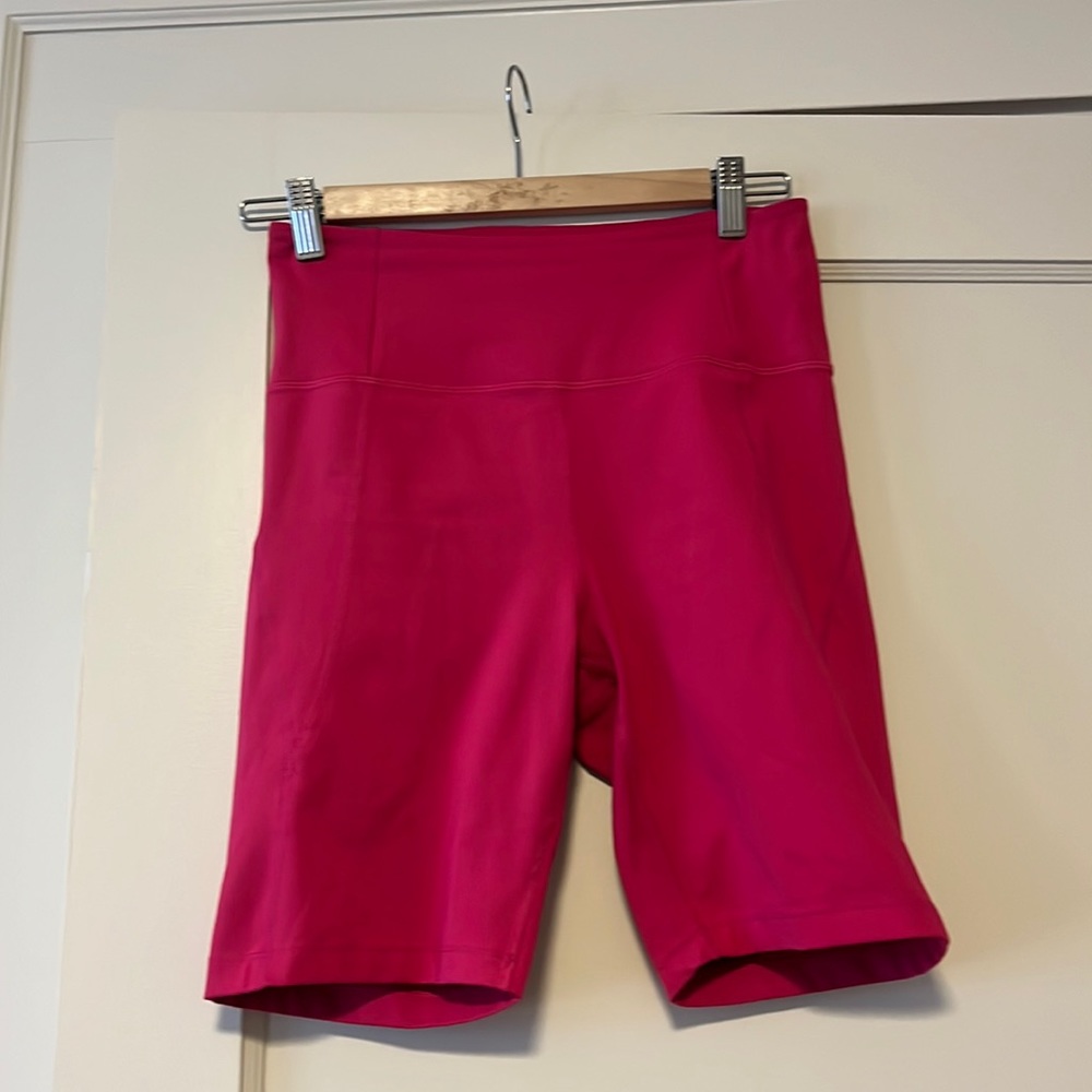 Girlfriend high rise bike short VGUC bright pink! Size med